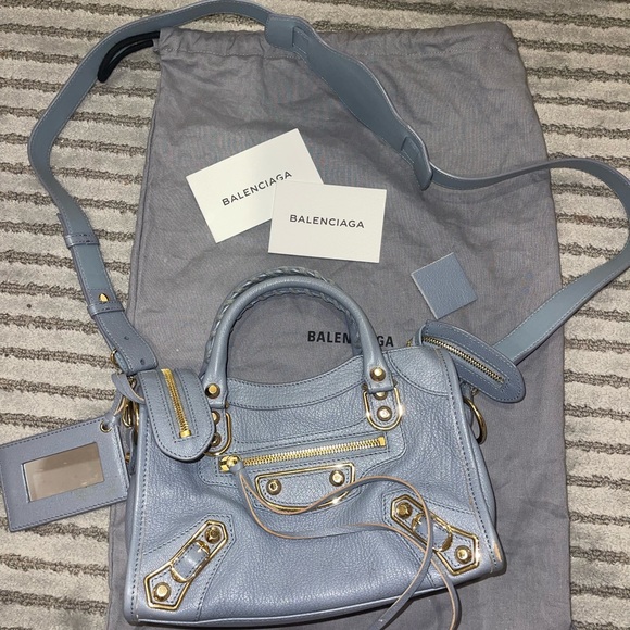 Balenciaga nano city bag in blue and gold hardware - Picture 5 of 11